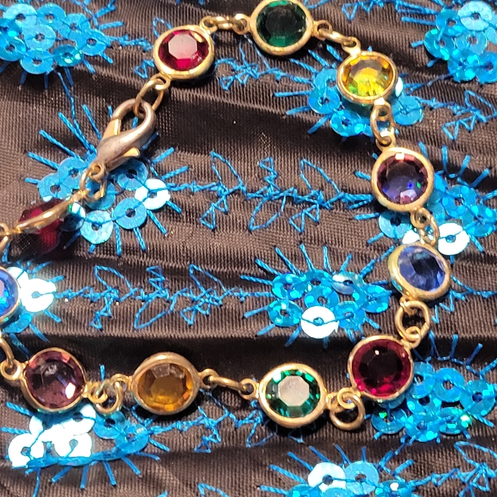Multicolor Crystal Gemstone Bracelet - image 2
